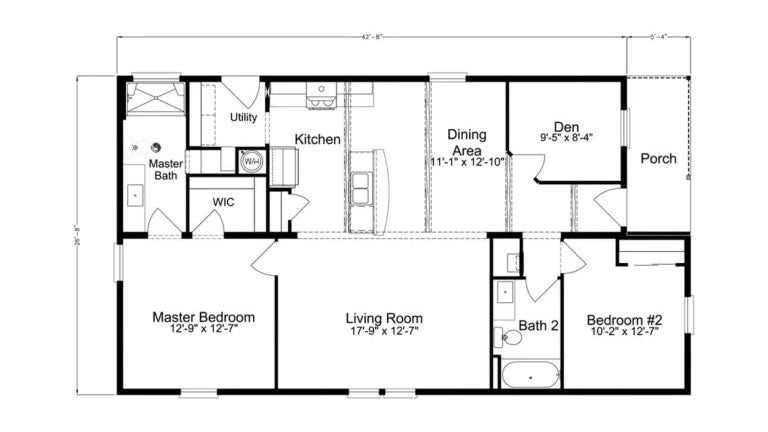 The floor plans for a manufactured home in The Meadows.