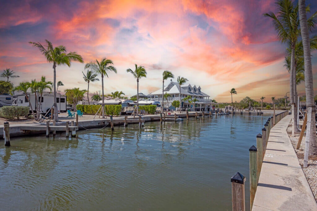 A view of the canal at Big Pine Key RV Park in Florida.