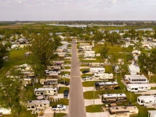 The beauty of River Vista RV Park &amp; Resort from birds eye view