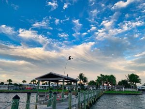 The Waters from the Indian River under a sunset sky