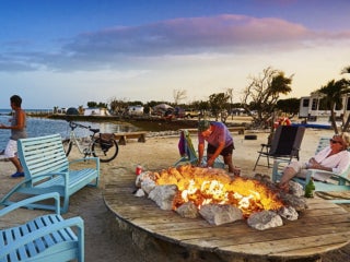 Enjoying the campfire at Big Pine Key Fishing Lodge