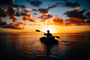 Kayaking on Harris Lake