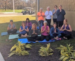 Enjoy outdoor yoga