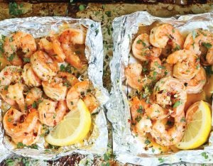 Shrimp in foil packets