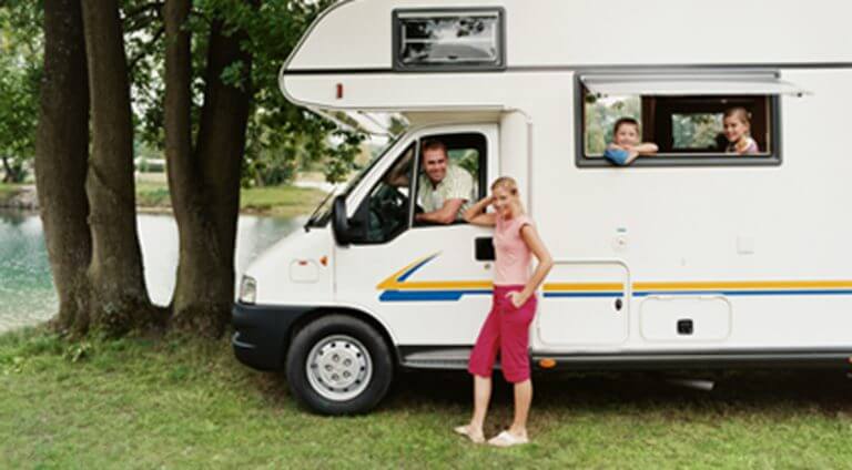 Family in camper