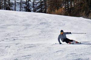 Skiing adventures in the snow