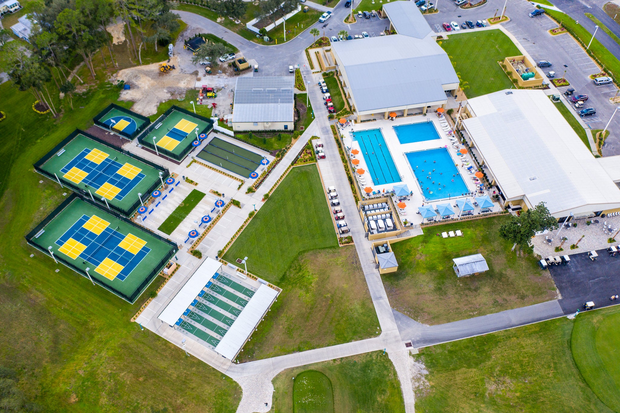 Sky view of Rolling Greens Village in Ocala, Florida.