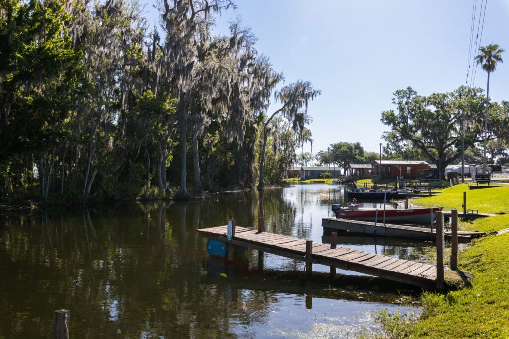 Docks in canal at Oak Harbor