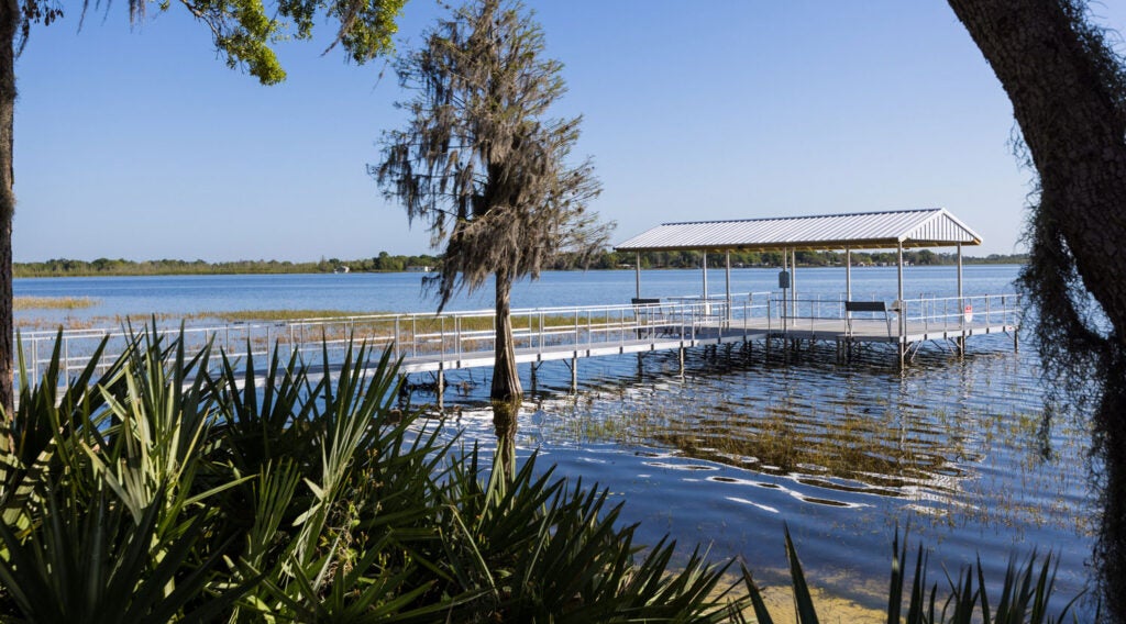 Dock on lake in Haines City, Florida