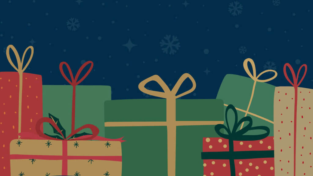 12 Days of Giveaways graphic featuring wrapped gifts
