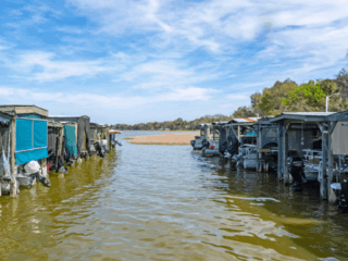 View of the boat storage area at Lake Griffin Harbor Village.