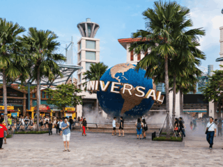 Orlando Theme Park Universal Globe statue.