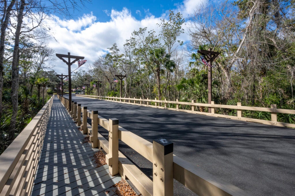 Road and bike path