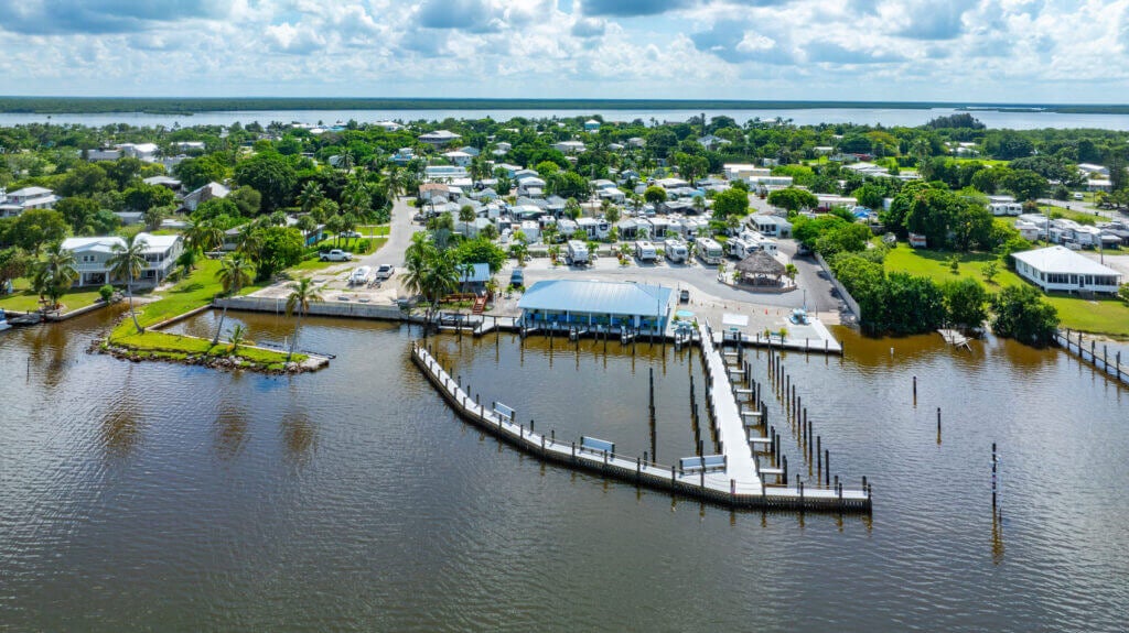 Renovated docks and marina at Chokoloskee RV Park in Florida