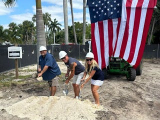 Demo underway on the clubhouse at Blueway RV Park in Fort Myers, Florida. The clubhouse was damaged in Hurricane Ian and will be replaced in 2026.