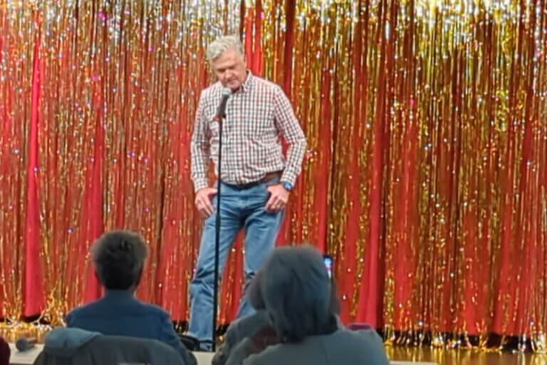 Frank Beams competes in Cove's Got Talent at StrawBerry Ridge Village in Valrico, Florida.