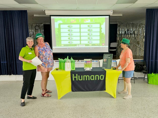 55+ Guests at Holiday RV Park in Leesburg Florida attend Family Fued Game Night sponsored by Humana Health