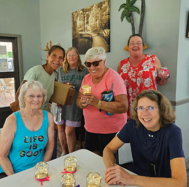 Six ladies from Holiday RV Park hanging out in Florida.
