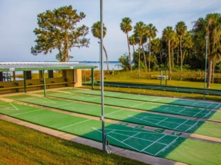 Side view of the shuffleboard courts at Lake Griffin Harbor Village.