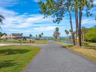 Entrance to dock area and Main entrance at Lake Griffin Harbor Village