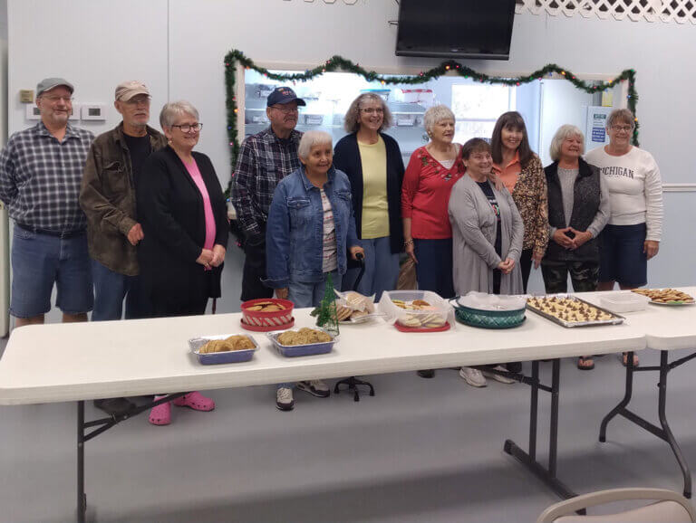 Guests at the Oak Harbor RV Park Christmas Cookie Exchange.