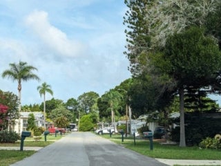 A street of homes in Dunedin Village, Florida.