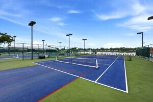 Pickleball courts at Camelot East Village in Sarasota, Florida.