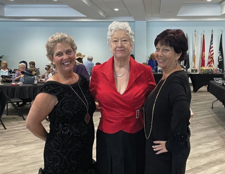 ladies dressed up for an event at Rolling Greens Village in Ocala, Florida.