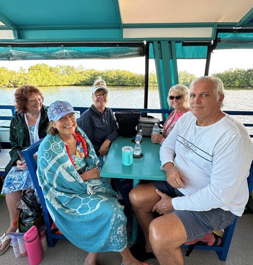 Residents from 55+ Community The Meadows in Tarpon Springs, Florida go on Island Paradise Charters, to Anclote Island.