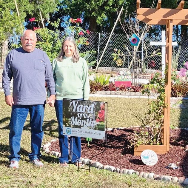 Glen and Marsha Ashwell are the 2026 Feb. Yard of the Month at Lake Griffin Harbor.