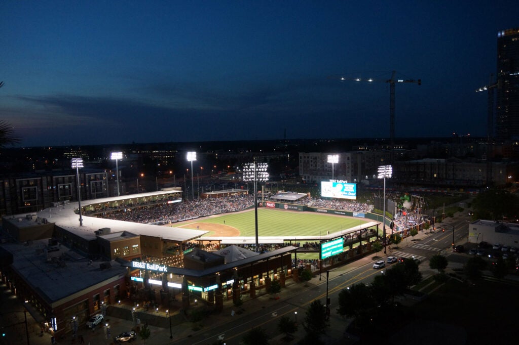 spring training field at night