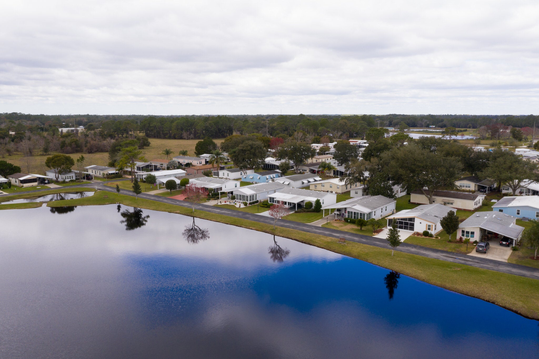 Streetscape and Community Pond at Meadowlea Village, Deland, FL