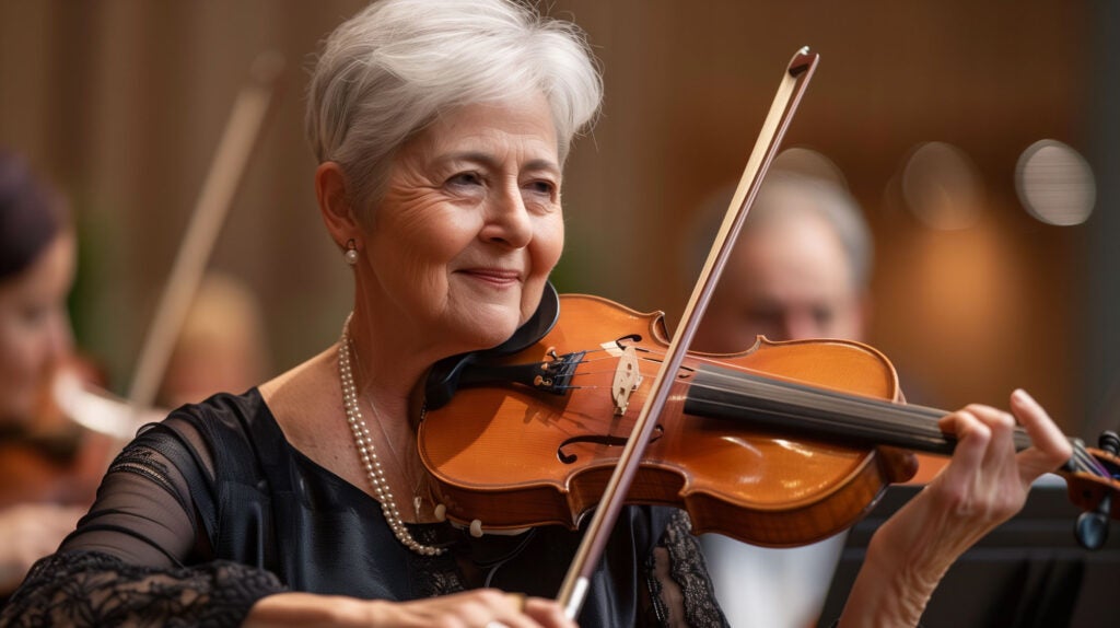 Violinist playing with the Golf Coast Symphony