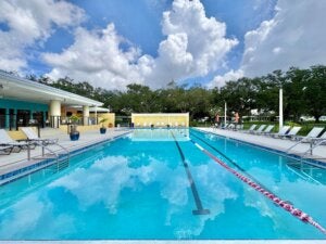 The lap swimming pool at Camelot Lakes Village in Sarasota, Florida.