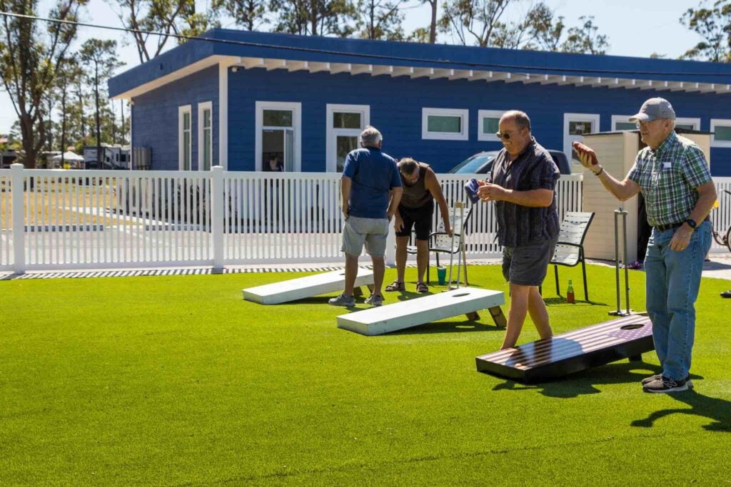 River Vista RV corn hole players