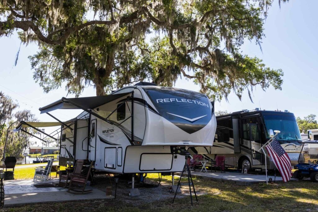 RVs parked next to each other