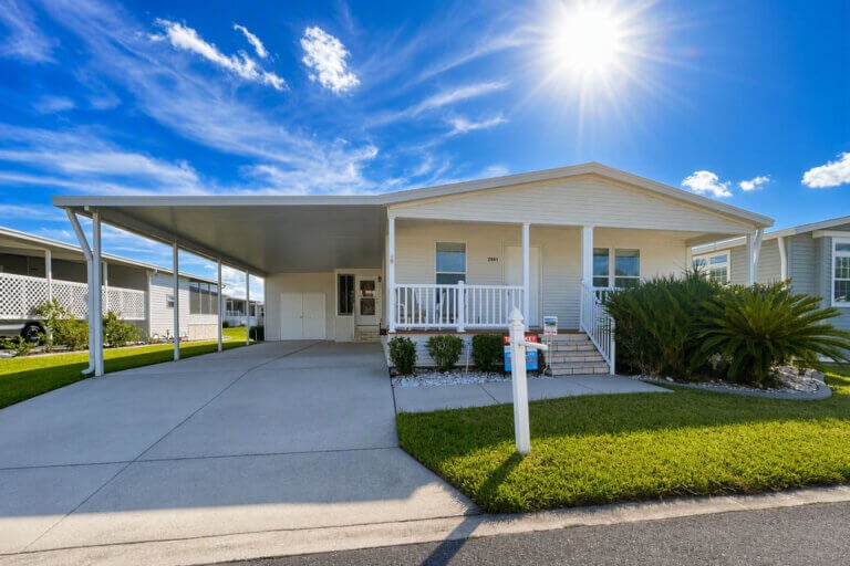 Exterior of 2361 Peavine Circle in Cypress Lakes Village in Lakeland, Florida