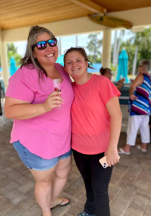 Guests with Mother's Day mimosas at Blueway RV Park in Fort Myers, Florida.