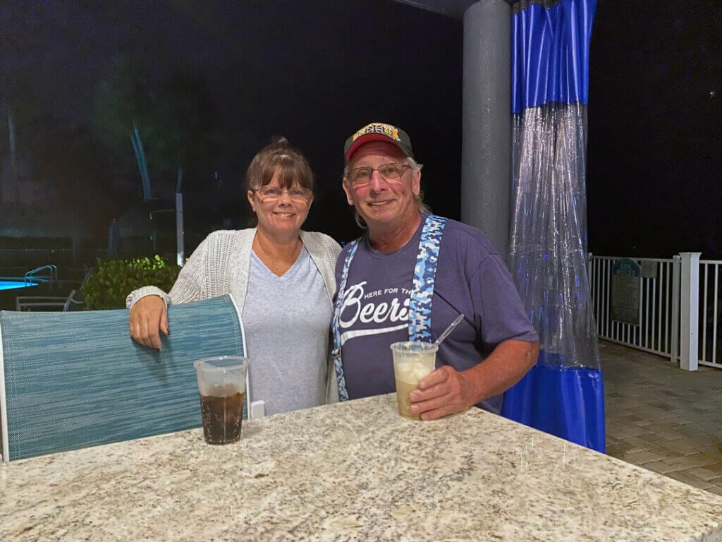Two guests at Blueway RV with their root beer floats