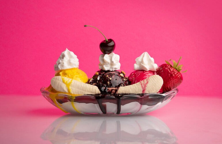Banana Split stock photo