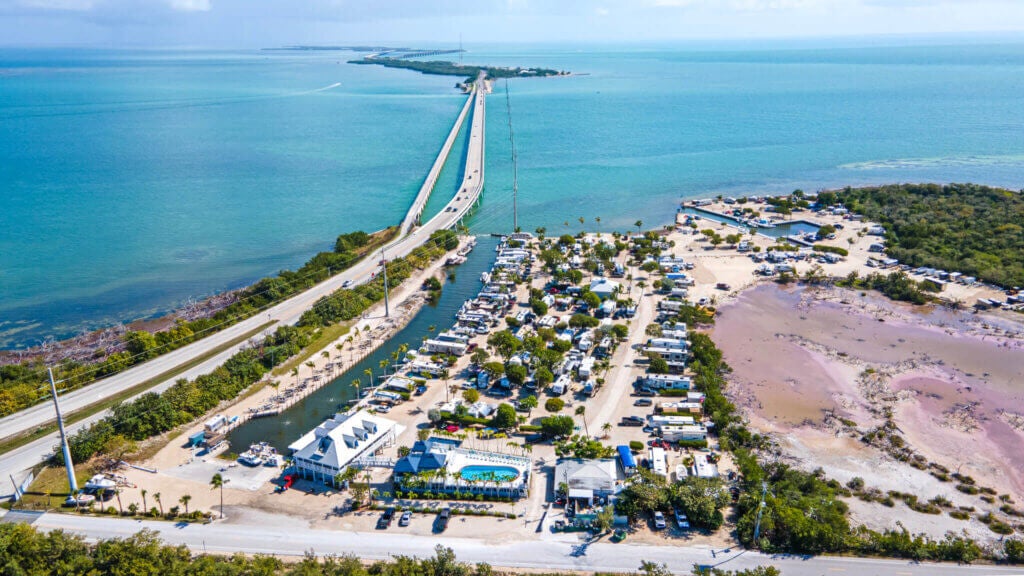 Drone overview of Big Pine Key RV Park.