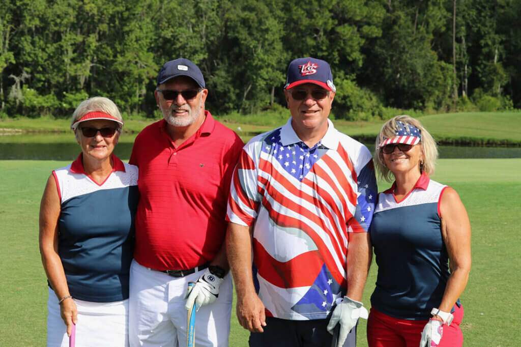 Golfers at Big Cypress Golf Club in Lakeland, Florida on July 4, 2000