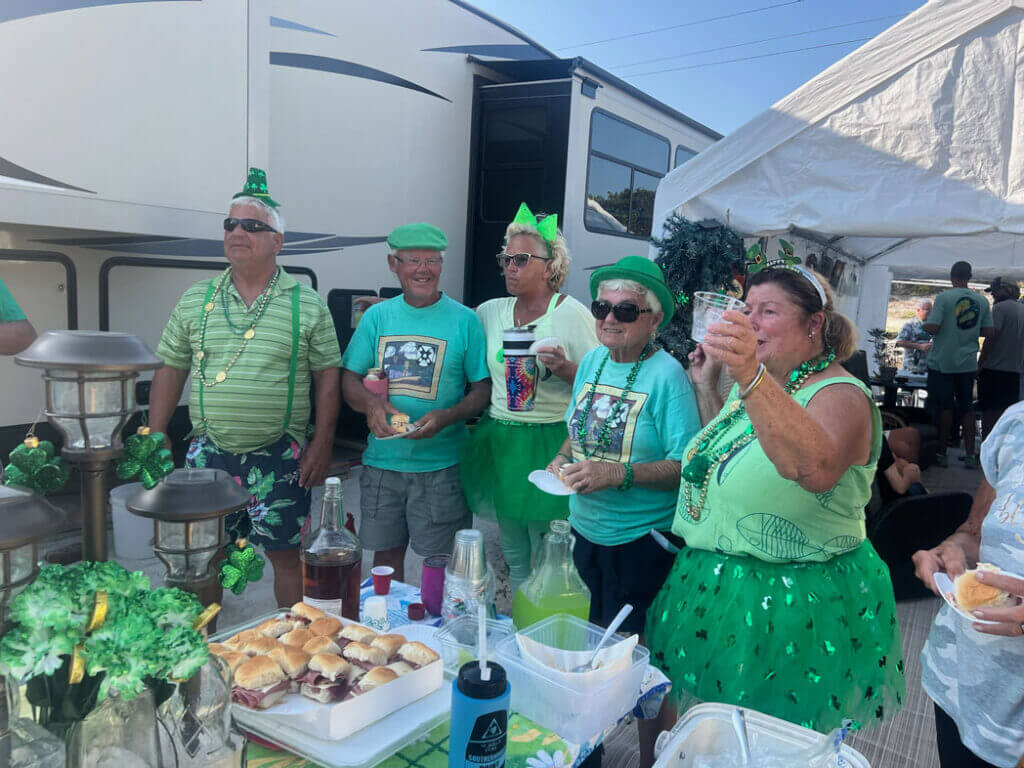 St. Patrick's Day party at Big Pine Key RV Park in Florida.