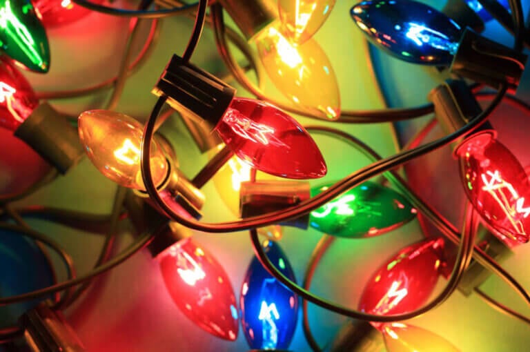 Colored Christmas lights