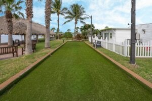 Corn hole area at The Waters in Melbourne Beach, Florida