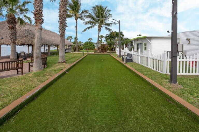 Corn hole area at The Waters in Melbourne Beach, Florida