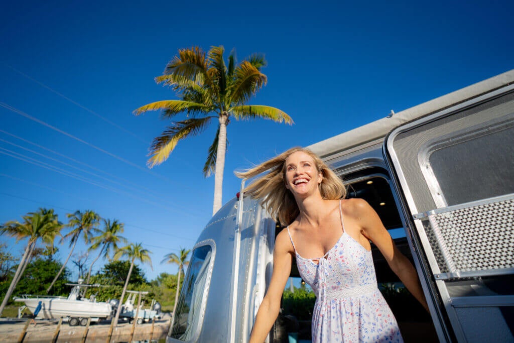 Couple leaving Airstream Big Pine Key