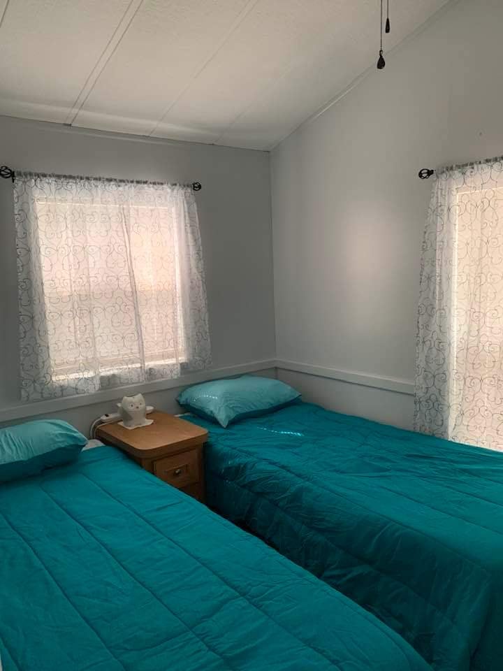 Two twin beds in second bedroom