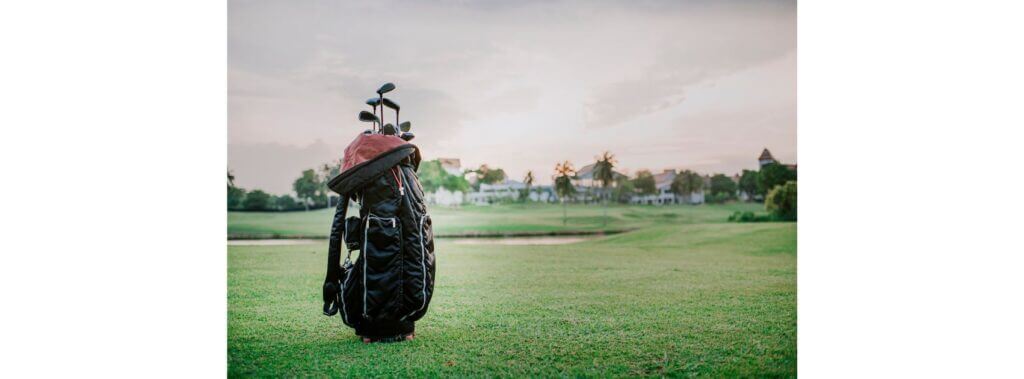 golf bag on a golf course
