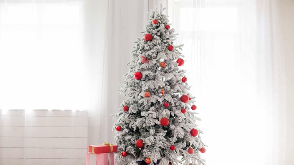 Christmas home interior with white Christmas tree by by Dmitrii Simakov from Getty Images Pro on Canva